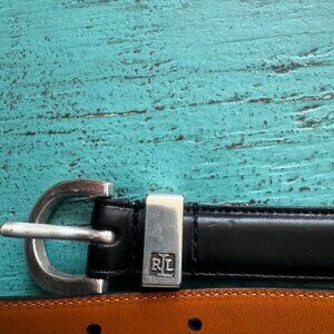 Ralph Lauren black leather black with silver accents